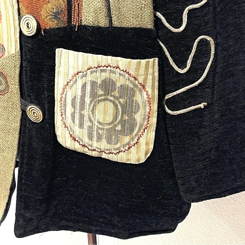 Allure VINTAGE Woman Multi Pattern Embroidery Button Down Jacket Size S - Picture 4 of 13